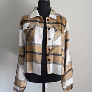 Source Unknown Tan and White Utility Jacket